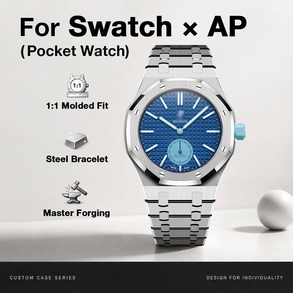 [AuraEcho]Royal Oak Pop Exclusive Steel Case & Strap Full‑wrap Embedded Watch Band (AP6013A)
