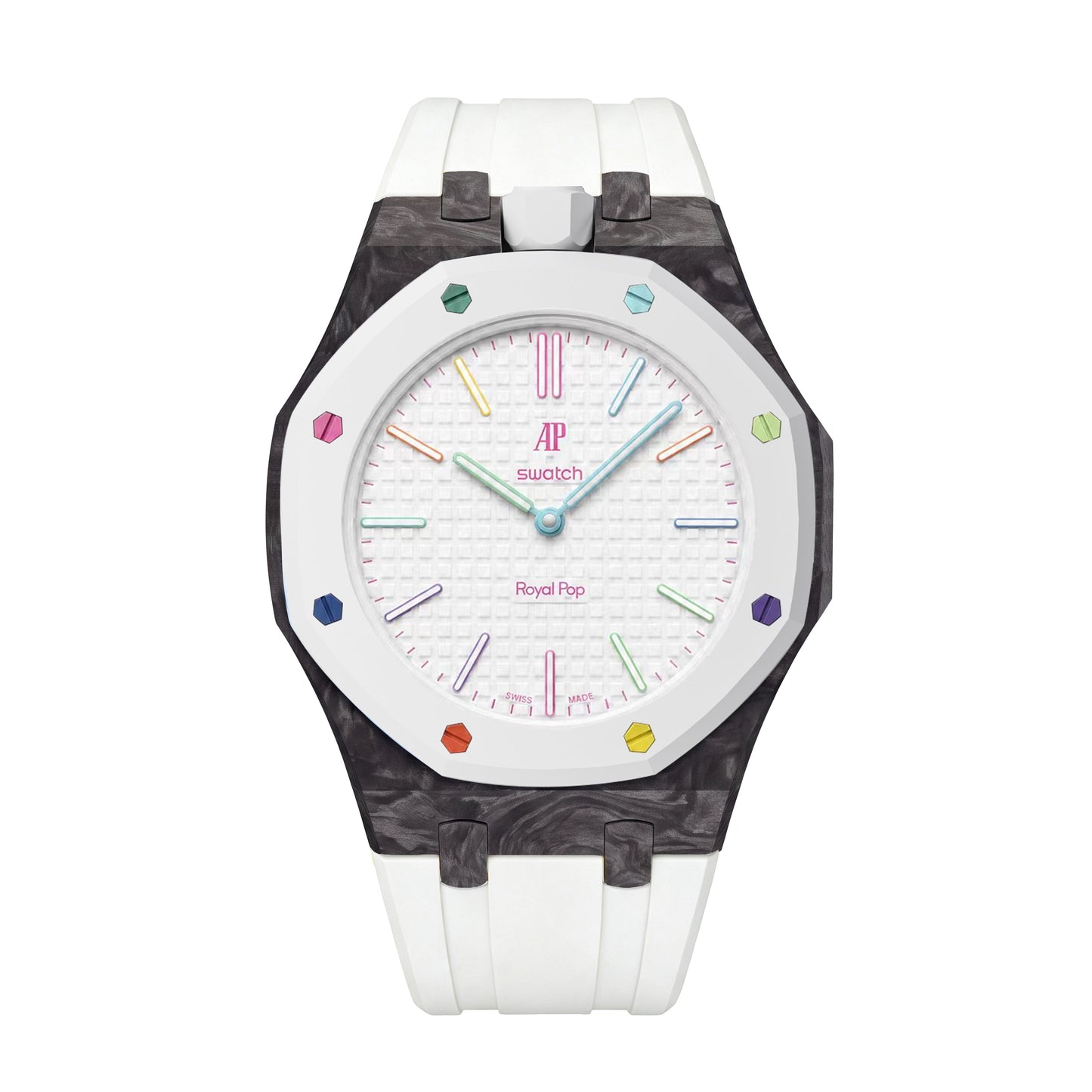 [AuraEcho]Royal Oak Pop Exclusive Carbon‑fiber Case & Silicone Strap