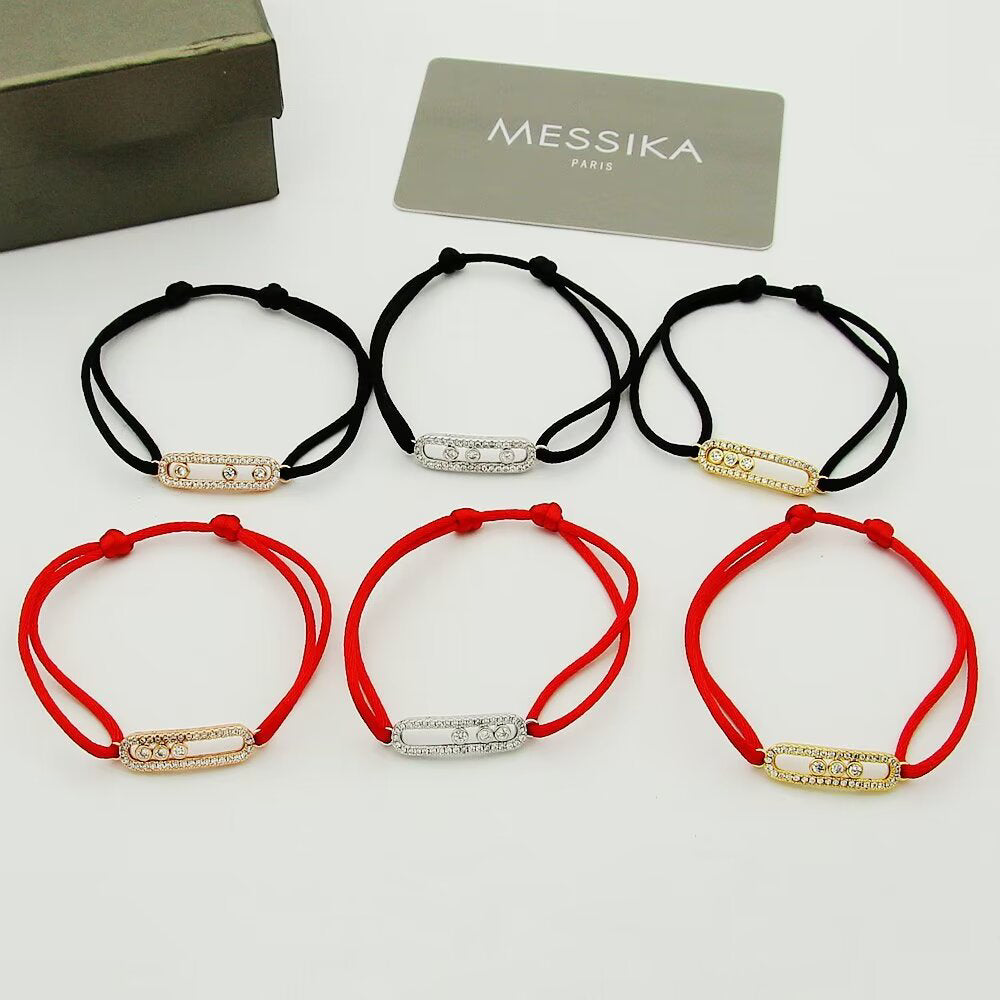 [AuraEcho]Messika Care(s) pink cord pavé bracelet