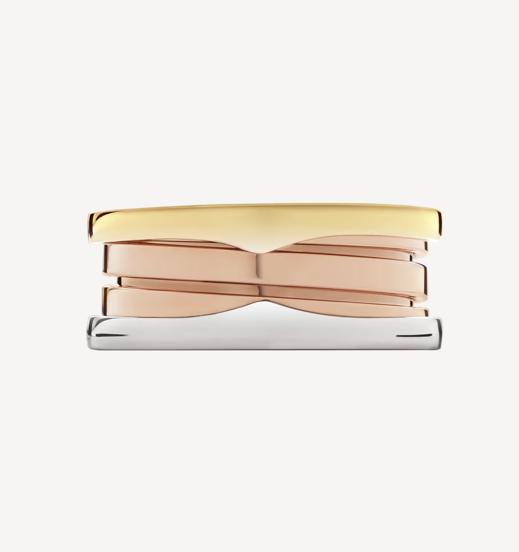 [AuraEcho Jewelry]ZERO 1 THREE-BAND ROSE WHITE AND YELLOW RING
