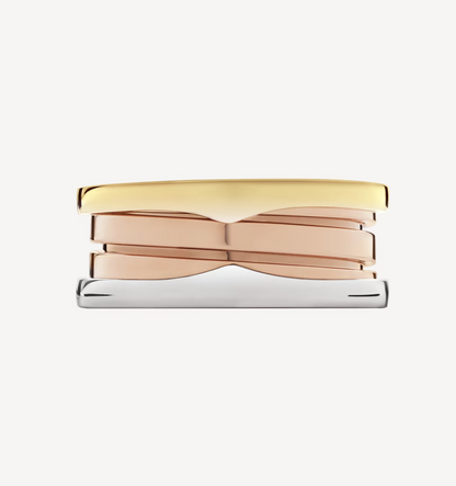 [AuraEcho Jewelry]ZERO 1 THREE-BAND ROSE WHITE AND YELLOW RING