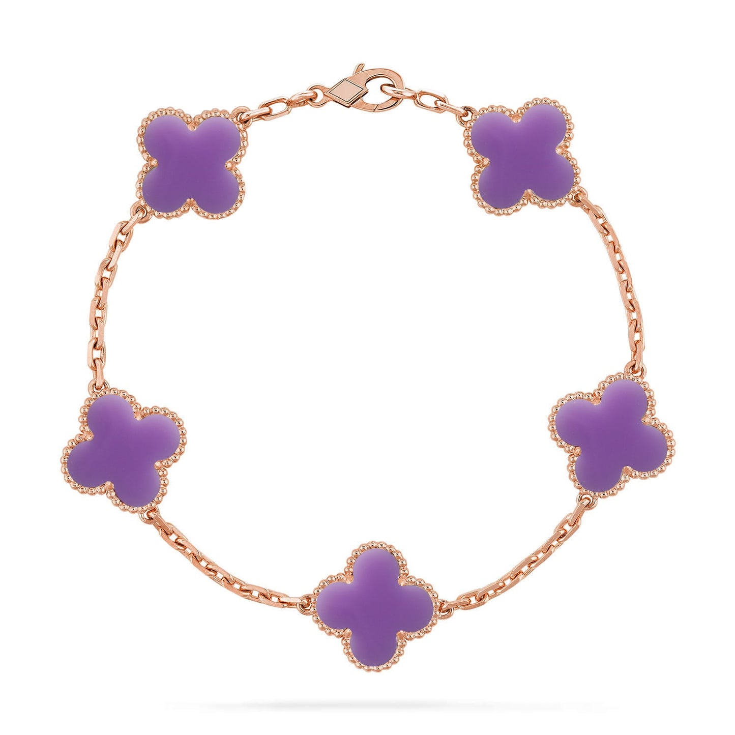 [Auraecho]CLOVER 5 MOTIF LIGHT PURPLE BRACELET COLLECTION