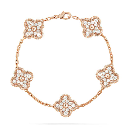 [Auraecho] CLOVER 5 MOTIF FULL DIAMOND BRACELET COLLECTION