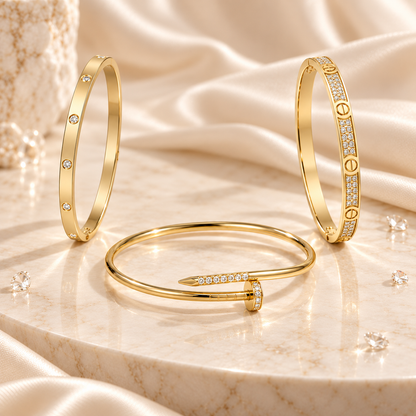 [AuraEcho] JUSTE Diamond & LOVE Diamond Bracelet Stack Set
