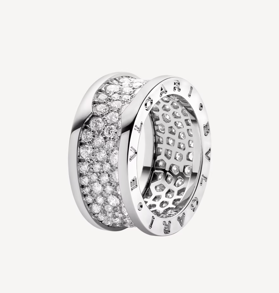 [AuraEcho Jewelry]ZERO 1 WITH PAVED DIAMONDS ON THE SPIRAL RING
