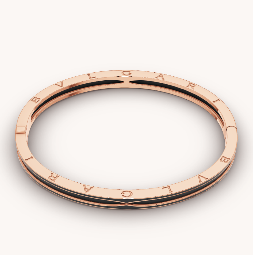 [AuraEcho Jewelry]ZERO 1 PINK GOLD WITH MATTE BLACK CERAMIC BRACELET