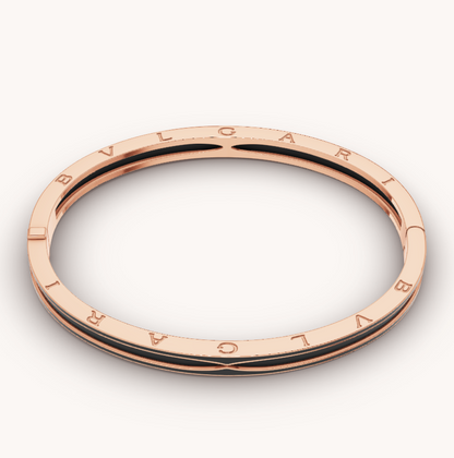 [AuraEcho Jewelry]ZERO 1 PINK GOLD WITH MATTE BLACK CERAMIC BRACELET