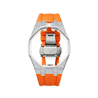 [AuraEcho] Royal Oak Pop Exclusive Steel Case With Diamond(Moissanite) & Silicone Strap