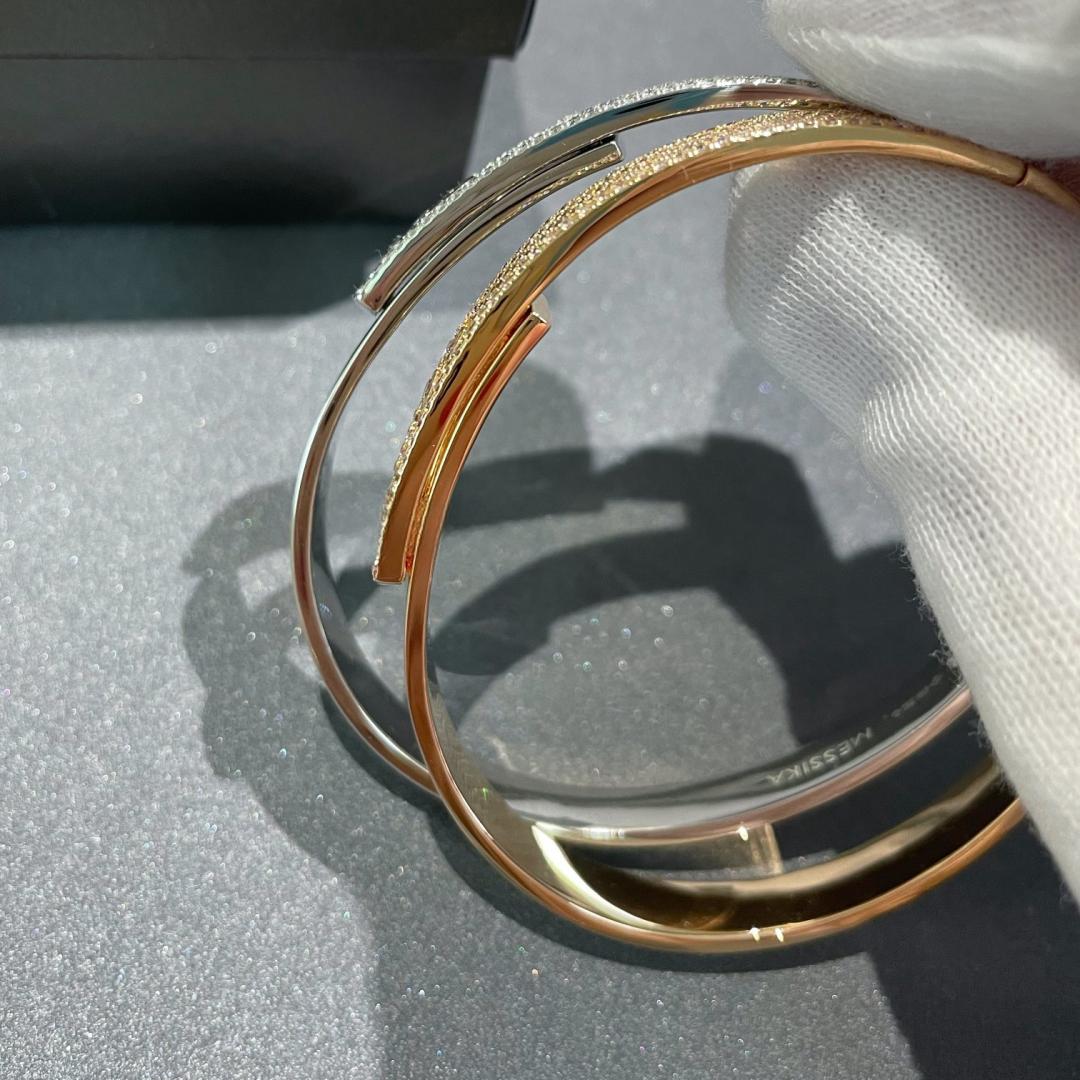 [AuraEcho]Move Noa Rose Gold Pavé Diamond Bangle Bracelet
