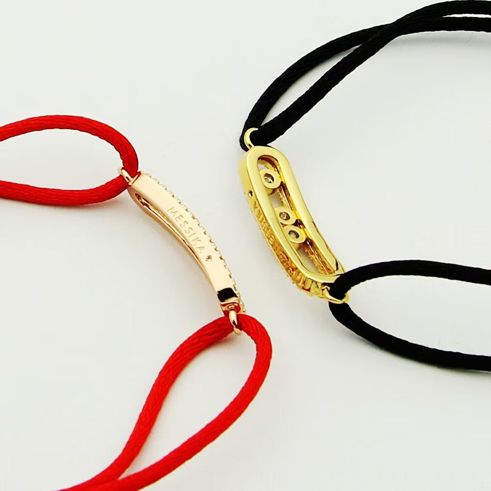 [AuraEcho]Messika Care(s) pink cord pavé bracelet