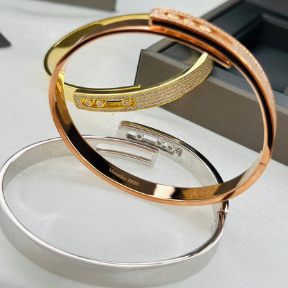 [AuraEcho]Move Noa Rose Gold Pavé Diamond Bangle Bracelet