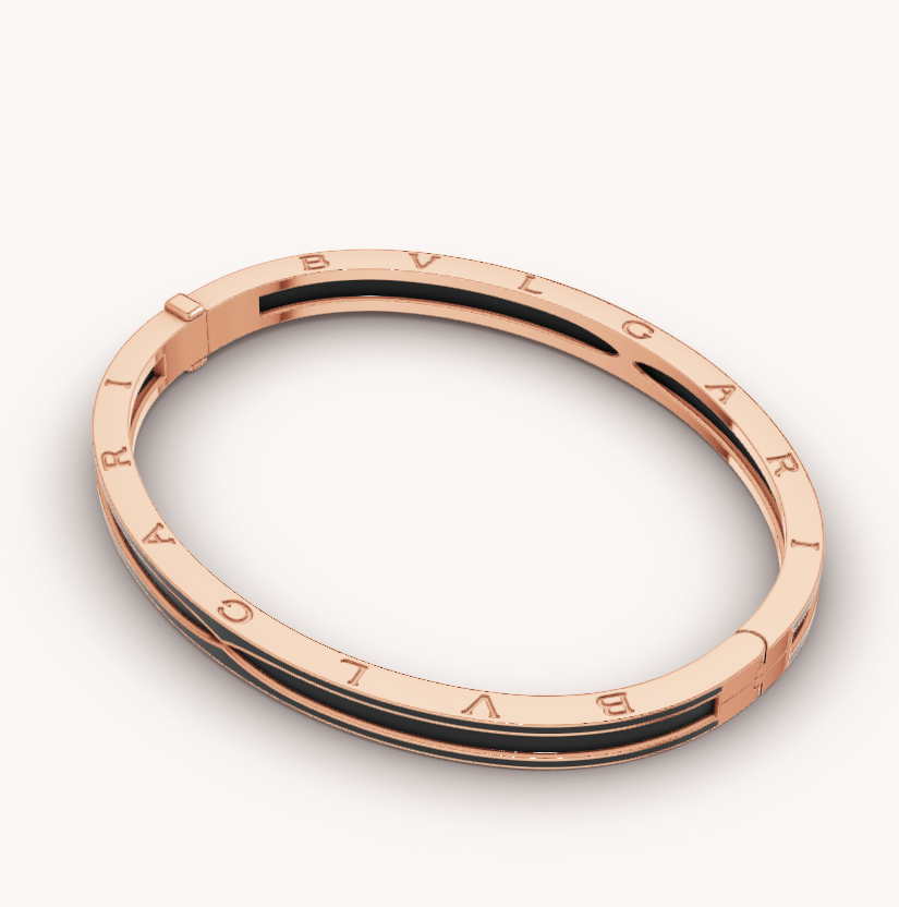 [AuraEcho Jewelry]ZERO 1 PINK GOLD WITH MATTE BLACK CERAMIC BRACELET