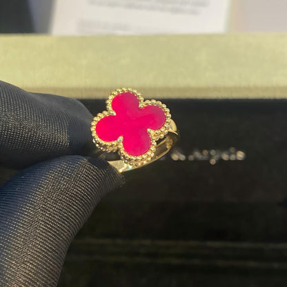 [AuraEcho]NEW CLOVER PINK ENAMEL RINGS
