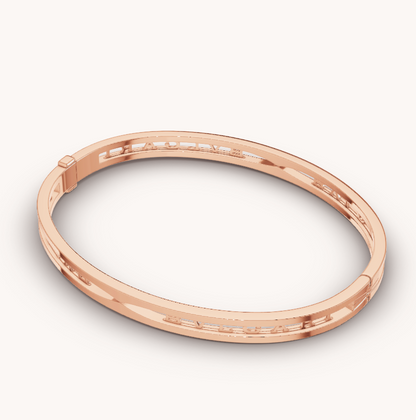 [AuraEcho Jewelry]ZERO 1 SPIRAL LOGO PINK GOLD BRACELET