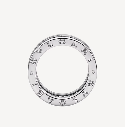 [AuraEcho Jewelry]ZERO 1 WITH PAVED DIAMONDS ON THE SPIRAL RING