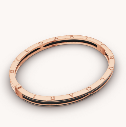 [AuraEcho Jewelry]ZERO 1 PINK GOLD WITH MATTE BLACK CERAMIC BRACELET