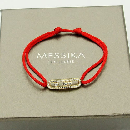[AuraEcho]Messika Care(s) pink cord pavé bracelet