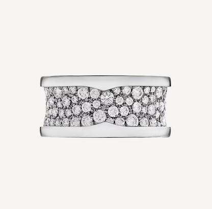 [AuraEcho Jewelry]ZERO 1 WITH PAVED DIAMONDS ON THE SPIRAL RING