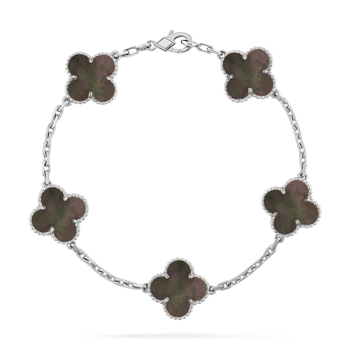 [Auraecho] CLOVER 5 MOTIF GRAY MOP BRACELET COLLECTION