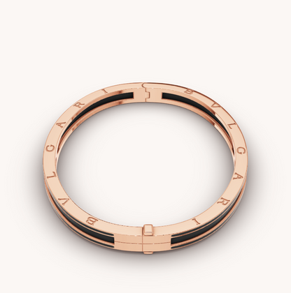[AuraEcho Jewelry]ZERO 1 PINK GOLD WITH MATTE BLACK CERAMIC BRACELET