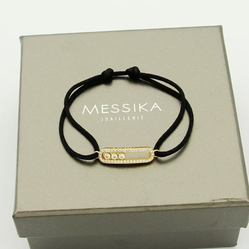 [AuraEcho]Messika Care(s) pink cord pavé bracelet