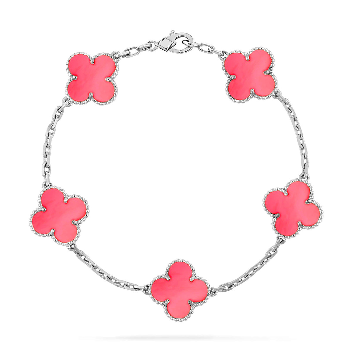[Auraecho] CLOVER 5 MOTIFS  PINK MOP BRACELET COLLECTION