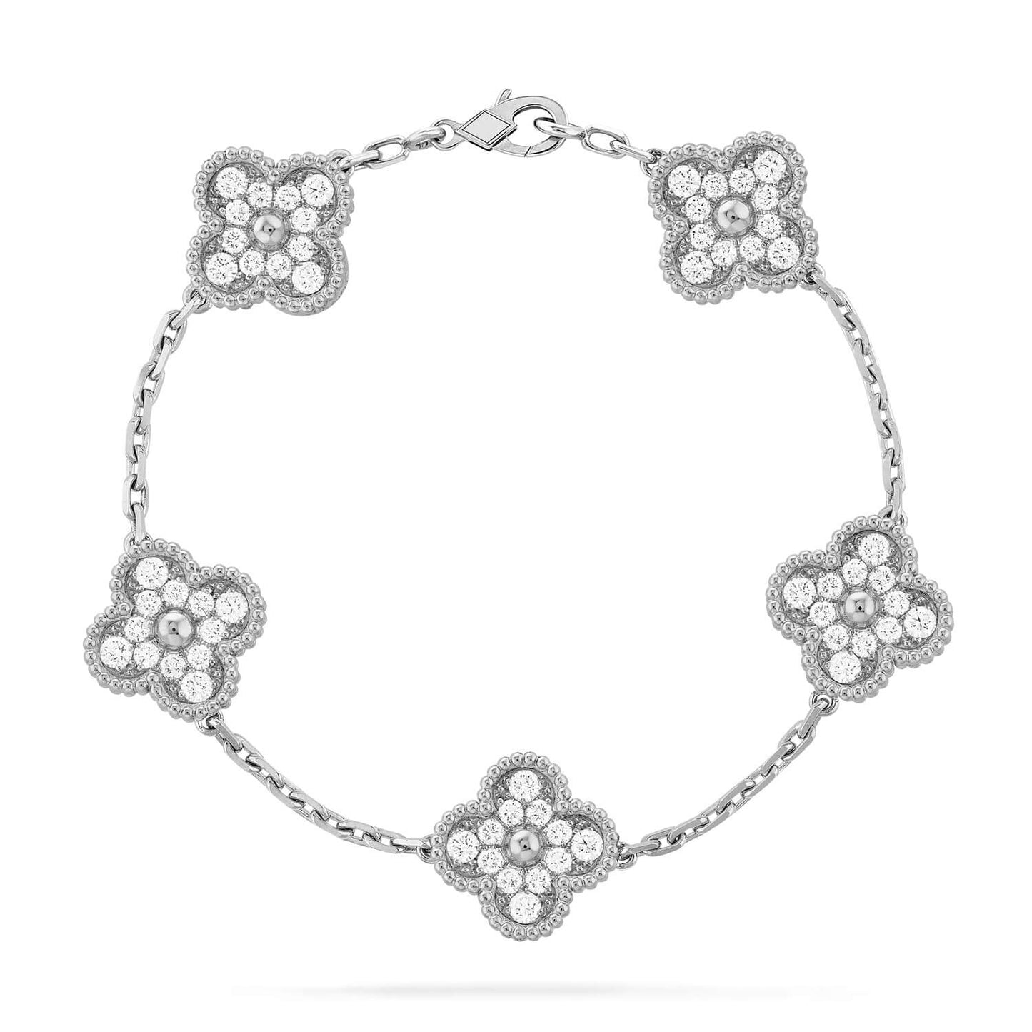 [Auraecho] CLOVER 5 MOTIF FULL DIAMOND BRACELET COLLECTION