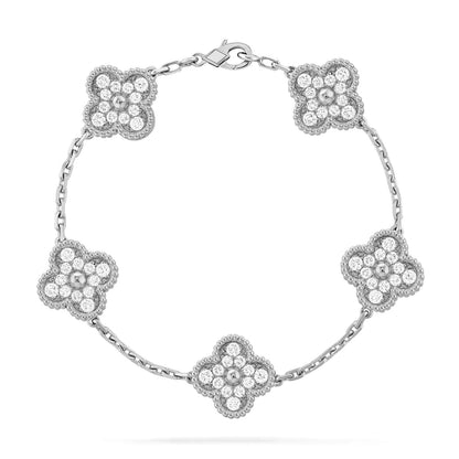 [Auraecho] CLOVER 5 MOTIF FULL DIAMOND BRACELET COLLECTION