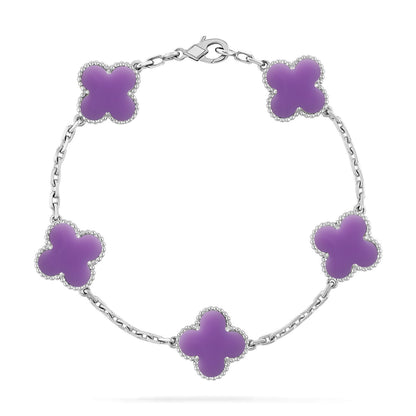 [Auraecho]CLOVER 5 MOTIF LIGHT PURPLE BRACELET COLLECTION