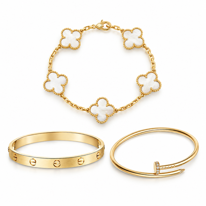 [AuraEcho]Clover & Lover & Juste Bracelet Stack Set