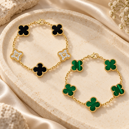 [AuraEcho]Clover 5 Motifs  Duo Bracelet Stack Set