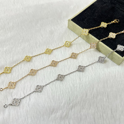[Auraecho]CLOVER 6 MOTIF DIAMOND BRACELET