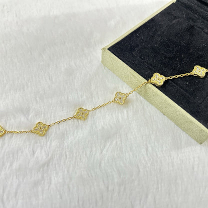 [Auraecho]CLOVER 6 MOTIF DIAMOND BRACELET