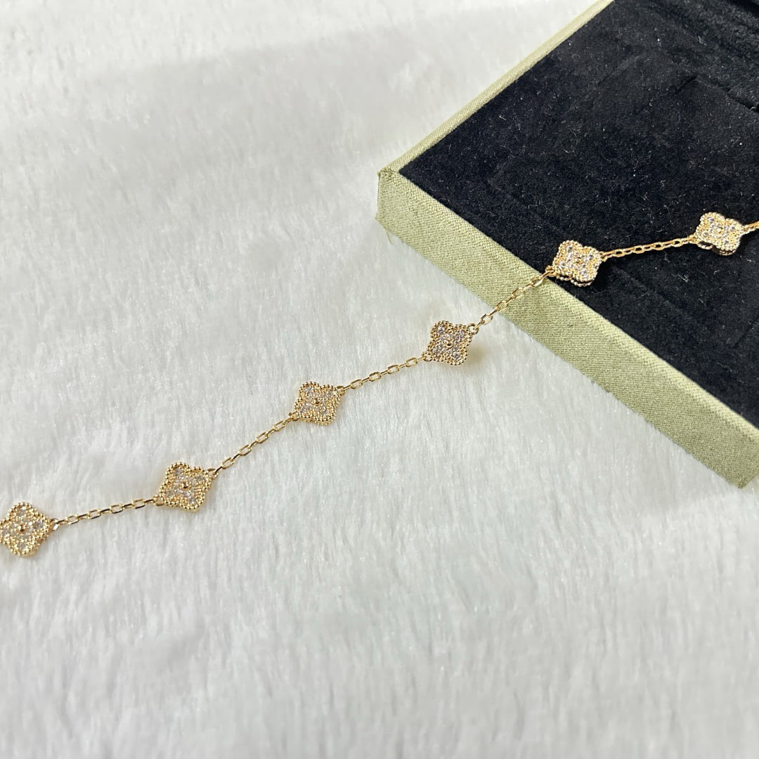 [Auraecho]CLOVER 6 MOTIF DIAMOND BRACELET