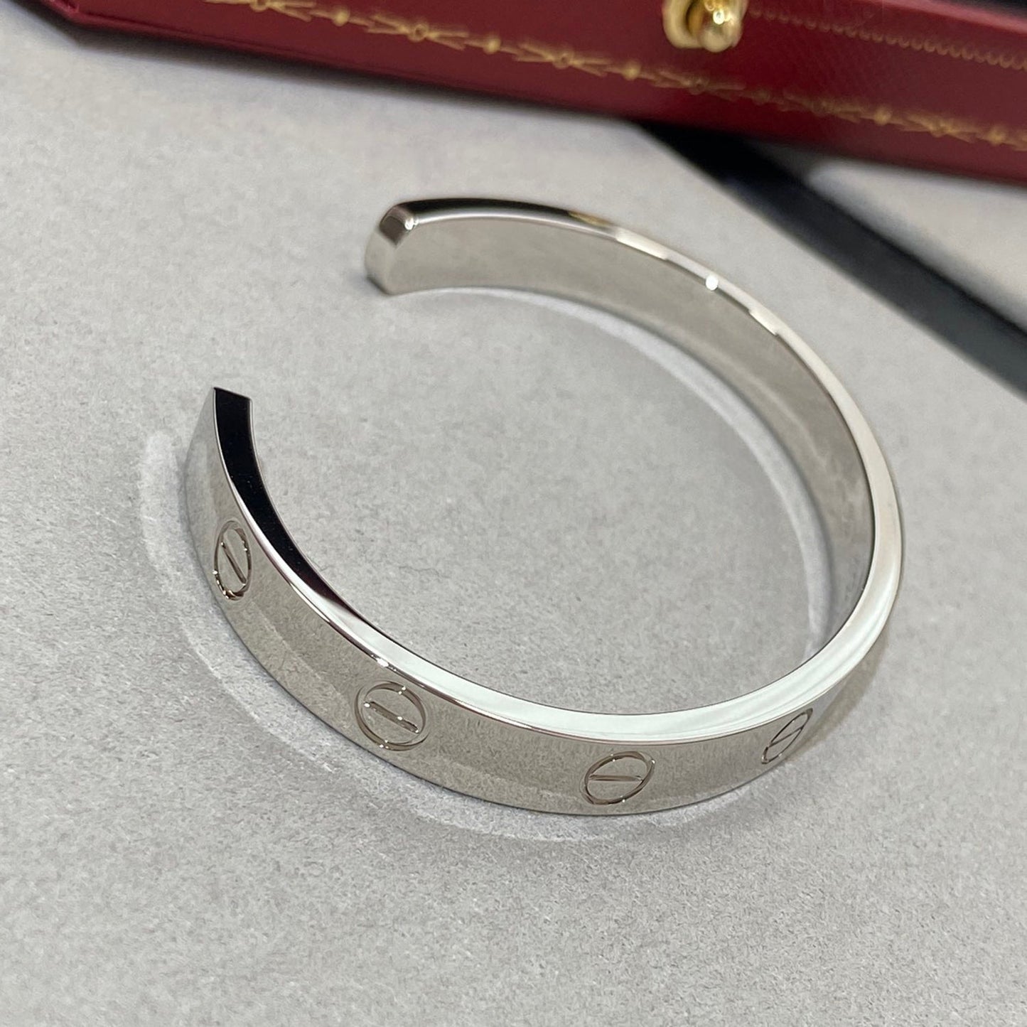[AuraEcho Jewelry]LOVE BRACELET 6.1MM 1 DIAMOND OPEN CUFF