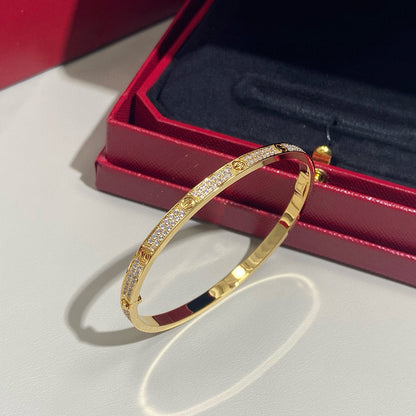 [AuraEcho] JUSTE Diamond & LOVE Diamond-Paved Bracelet Stack Set