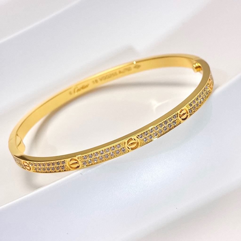 [AuraEcho] JUSTE Diamond & LOVE Diamond Bracelet Stack Set