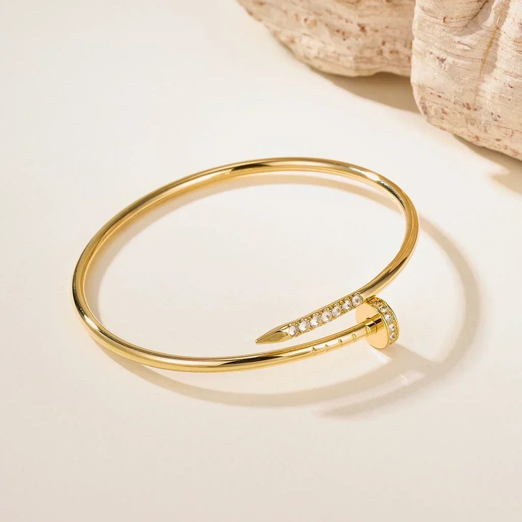 [AuraEcho] JUSTE Diamond & LOVE Diamond Bracelet Stack Set