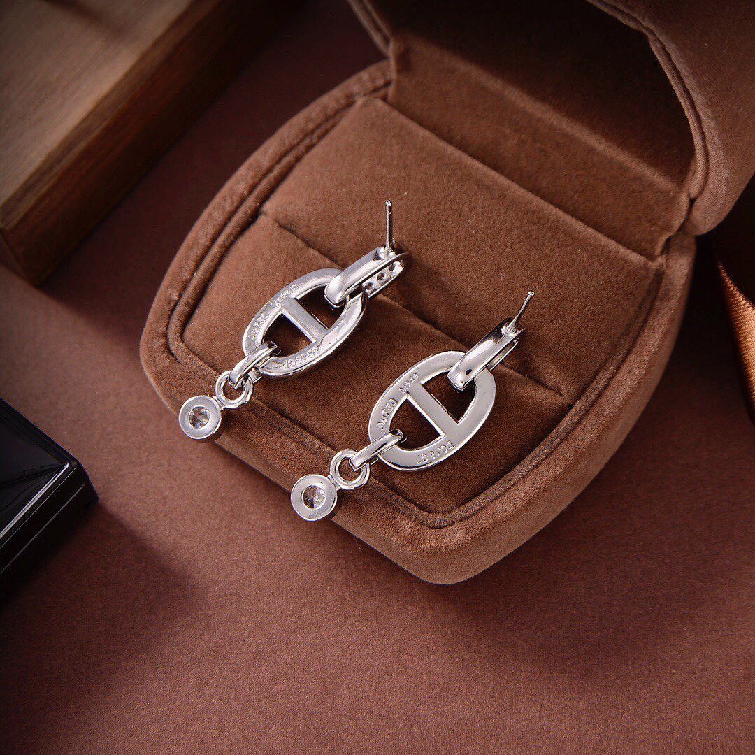 [AuraEcho Jewelry]HM CHAINE DIAMOND EARRINGS