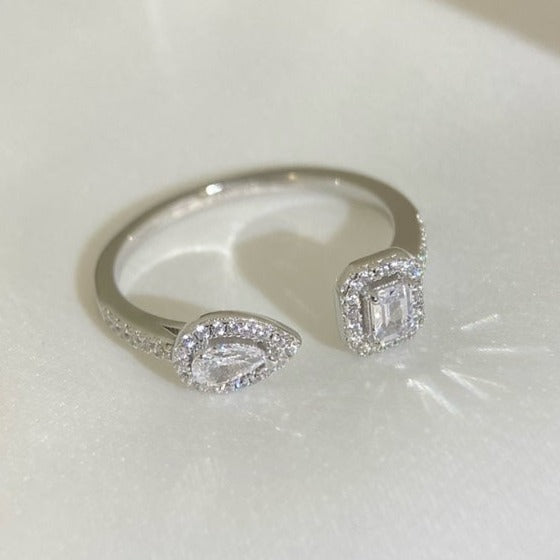 [AuraEcho]MY TWIN TOI & MOI SILVER DIAMOND RING