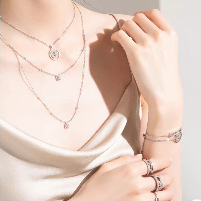 [AuraEcho]LUCKY MOVER PM PAVED NECKLACE