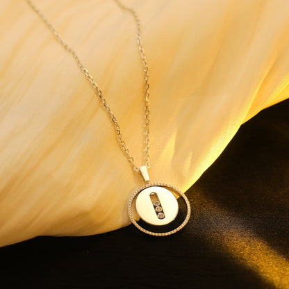 [AuraEcho]LUCKY MOVE MM SILVER DIAMOND NECKLACE