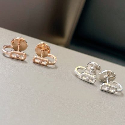 [AuraEcho]CREOLES MOVE UNO MINI 1 DIAMOND EARRINGS