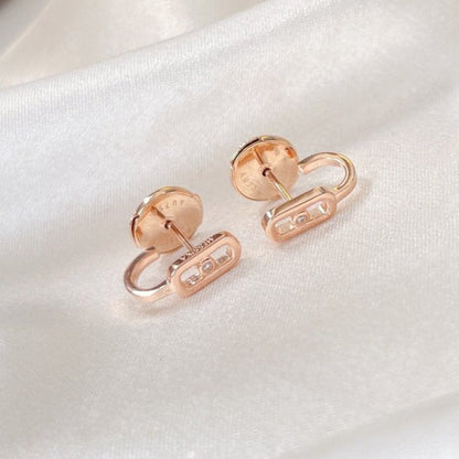 [AuraEcho]CREOLES MOVE UNO MINI 1 DIAMOND EARRINGS