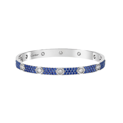 [AuraEcho]Pave Gemstone Love &Force Large Horseshoe Diamond Duo Bracelet Stack Set