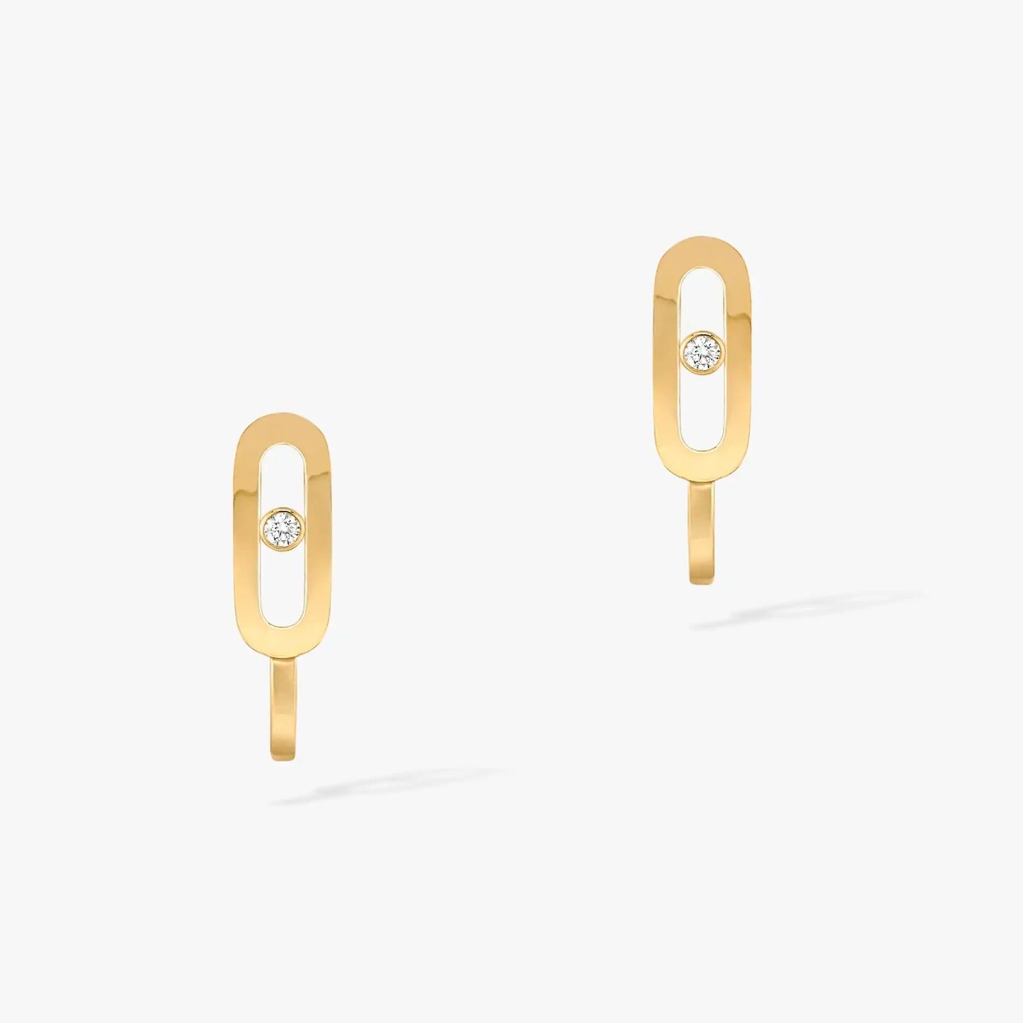 [AuraEcho]CREOLES MOVE UNO MINI 1 DIAMOND EARRINGS