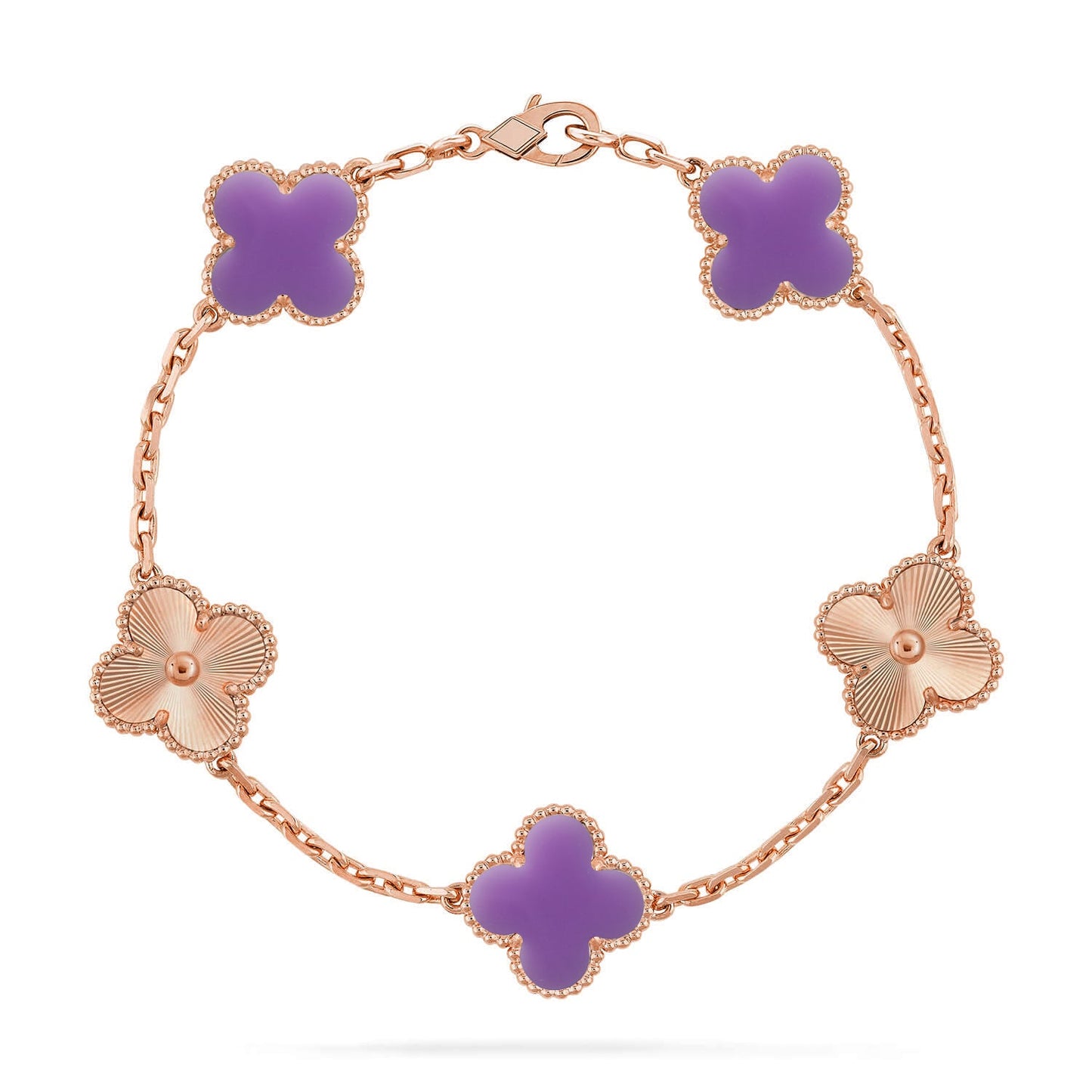 [Auraecho]CLOVER 5 MOTIF LIGHT PURPLE BRACELET COLLECTION