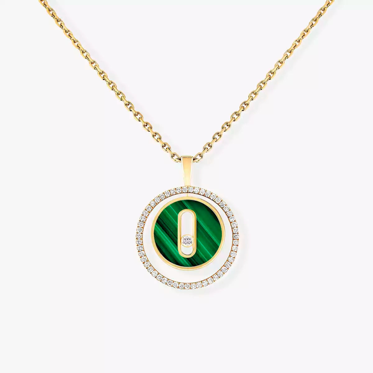 [AuraEcho]Lucky Move Diamond Necklace in Rose Gold and White Mother-of-Pearl
