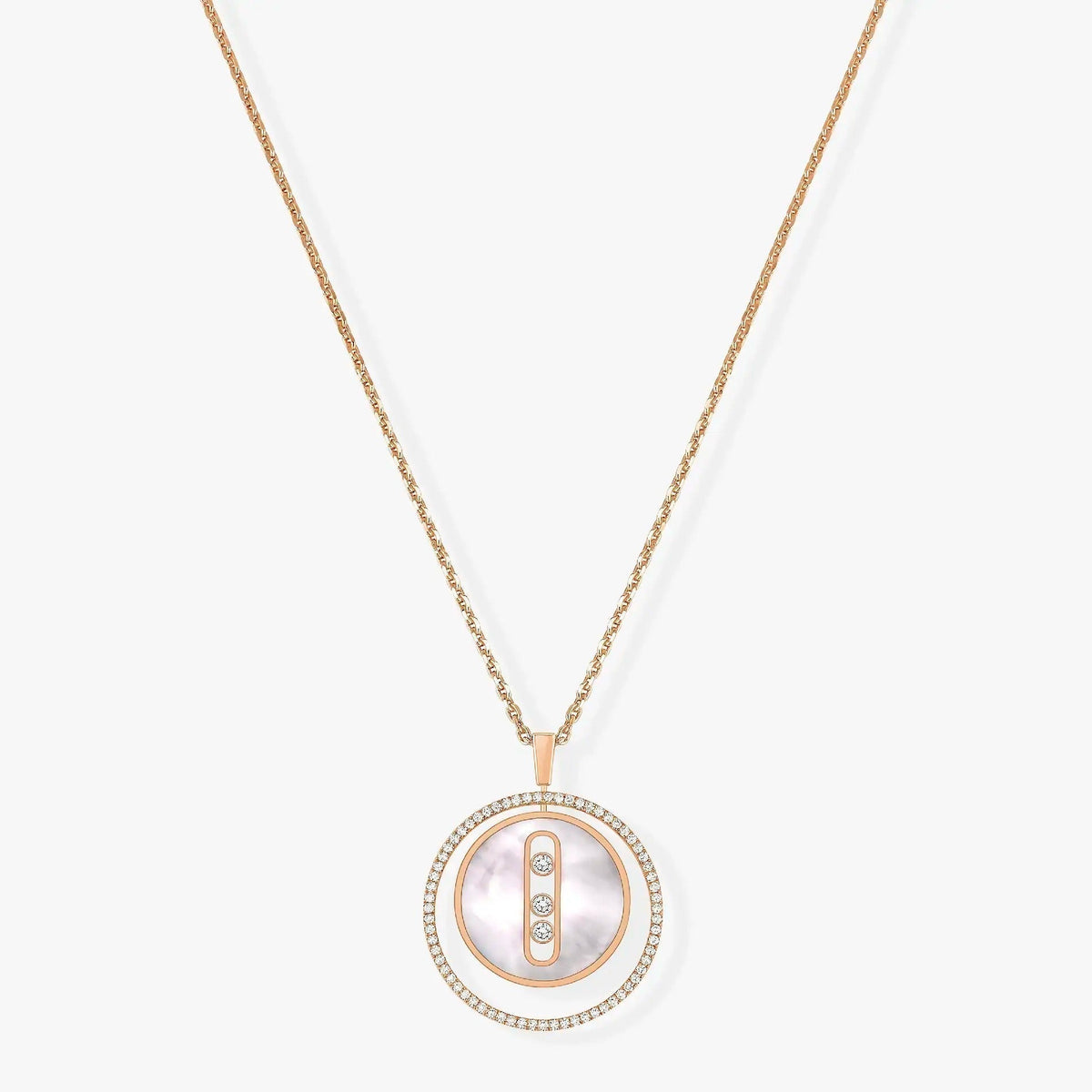 [AuraEcho]LUCKY MOVE MM NACRE BLANCHE DIAMOND NECKLACE