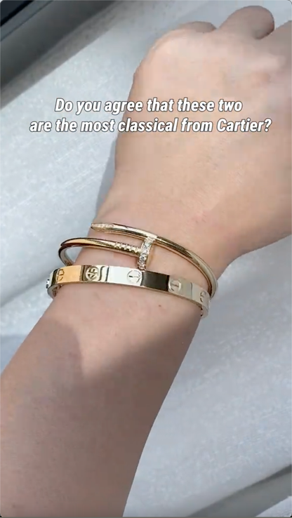 [AuraEcho] LOVE Classic & JUSTE Diamond Bracelet Stack Set